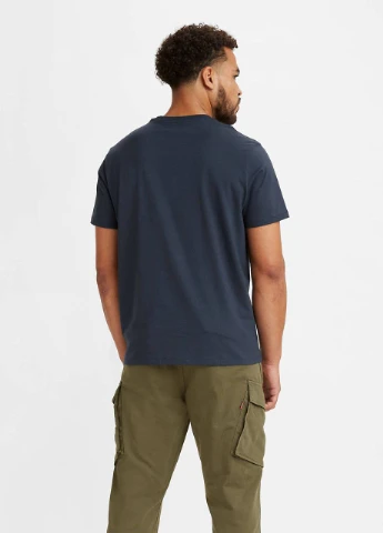 Синяя футболка-футболка хлопковая мужская graphic setin neck синяя для мужчин Levi's