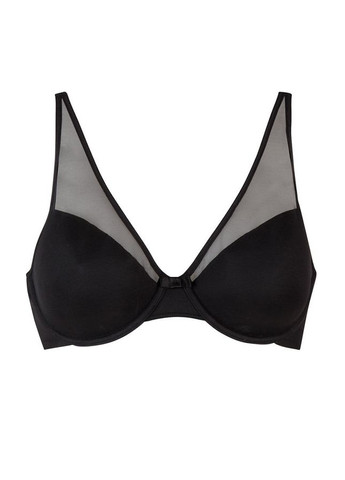 Чёрный плотный бюстгальтер с микросеткой Dim с косточками полиэстер, нейлон, эластан