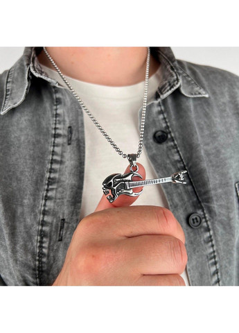 Готичний панк кулон череп гітара з нержавіючої медичної сталі PS-118 No Brand (299340132)