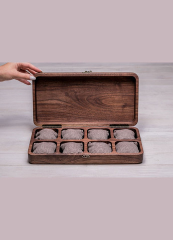 Скринька з персональним логотипом для восьми годинників із дерев'яною кришкою EcoWalnut (295443817)