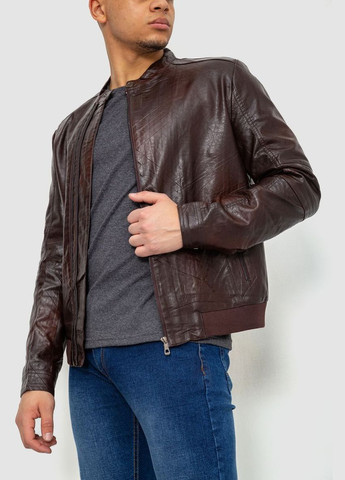 Коричневая демисезонная куртка мужская демисозонная экокожа, цвет коричневый, Ager