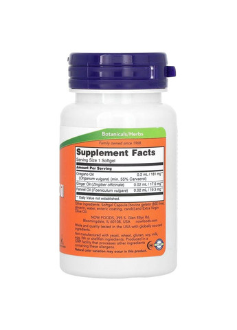 Масло орегано, 90 капсул Now Foods (361858739)
