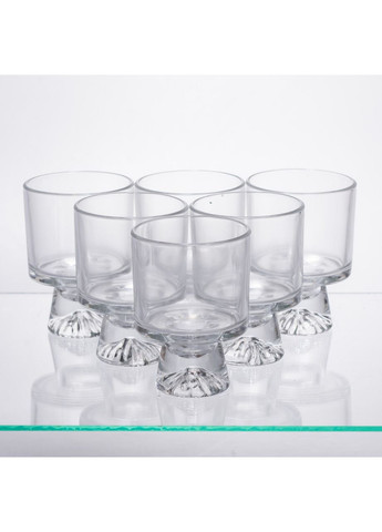 Набір креманок із товстого скла на ніжці 6 штук по 200 мл 64486-69 Yiwu (368766886)