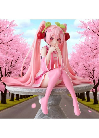 Колекційна фігурка Sakura Miku 14 см Furyu Noodle Stopper з ПВХ, статуетка Хацуне Міку рожевого кольору для колекції No Brand (362682291)