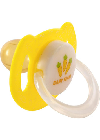Пустышка латексная классическая ночная, 6+ мес., желтый () Baby Team 3225 (328396011)