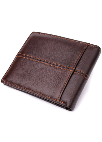 Горизонтальний стильний гаманець з натуральної шкіри 22888 Коричневий Vintage (327093749)