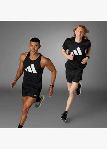 Чорна футболка чоловіча run it black il7235 adidas