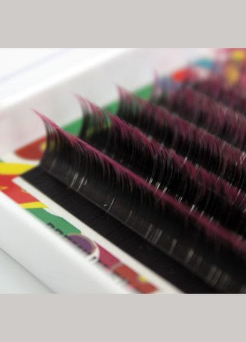 Двоколірні вії Чорний/Малиновий Fantasy Collection товщина 0,10 вигин Д мікс 8-13 VIVIENNE (314932712)