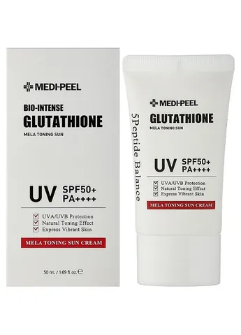 Відбілюючий сонцезахисний крем Bio-Intense Glutathione Mela Toning Sun Cream SPF 50+ PA++++ 50 мл (8809409348858) Medi-Peel (387088649)