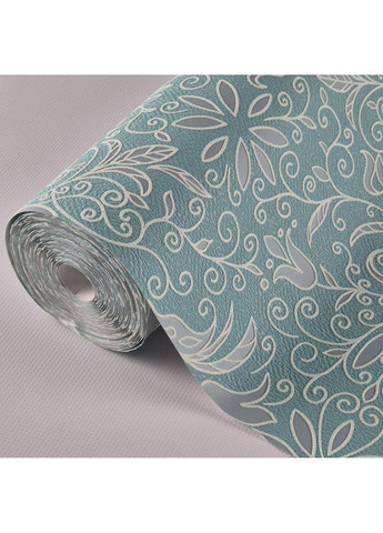 Шпалери вініл на флізеліні 0.53 × 10.05 м 57115, бірюзово-сірі для спальні, вітальні, коридору MARBURG (368895837)