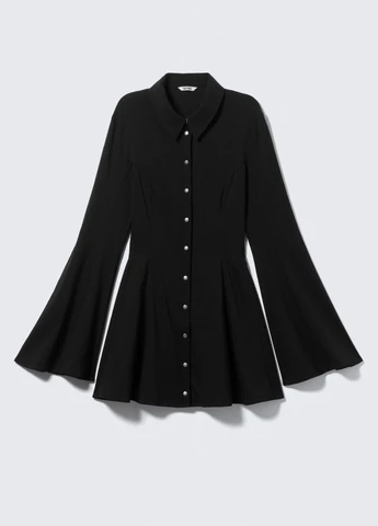 Черное платье H&M однотонное