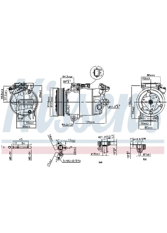 Компрессор кондиционера NISSAN QASHQAI (J10) (07-) 2.0 I 16V|RENAULT CLIO III (05-) 2.0 I 16V NI 89608 Nissens (386940139)