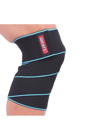 Бандаж для коліна універсальний стрічковий чорно-голубий AOLIKES (308845133)