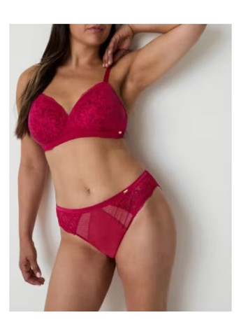 Малиновый бралетт послеопарационный бюстгальтер Marks & Spencer без косточек хлопок, полиэстер, полиамид, шелк, эластан