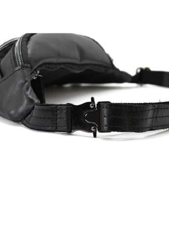 Бананка шкіряна, сумка напояхна чорна маленька 7218A від John McDee (329147824)