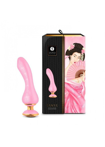 Вібратор Sanya з ручкою та підсвічуванням, ніжно-рожевий, 18.5 см х 3.8 см Shunga (289784474)