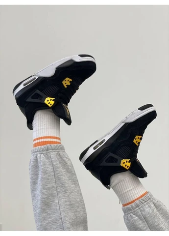 Білі літні кросівки nike air jordan retro 4 black white найк аір джордан No Brand
