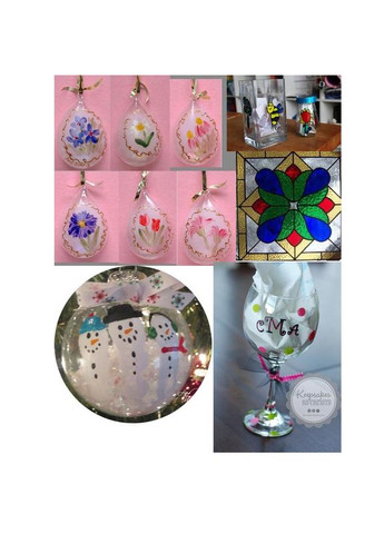 Набір акрилових фарб для розпису скла 12 кольорів Worison (322650439)