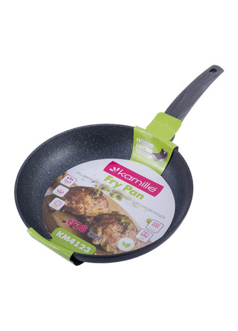 Сковорода 28см з антипригарним покриттям Black marble з алюмінію для індукції і газу KM-4123 Kamille (371898319)