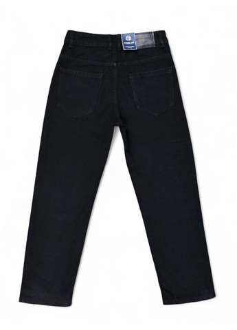Черные демисезонные свободные, прямые джинси баггі підліткові для хлопця чорні Baron