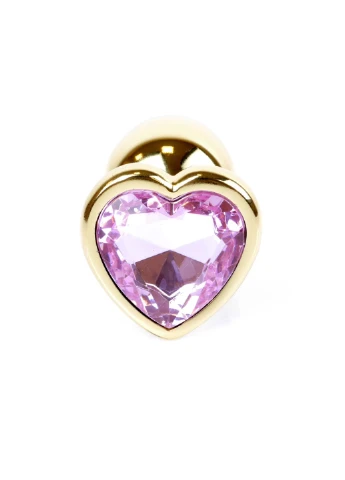 Анальная пробка Jewellery Gold Heart Plug Light Pink, 2,7 см BOYS of TOYS (395803747)