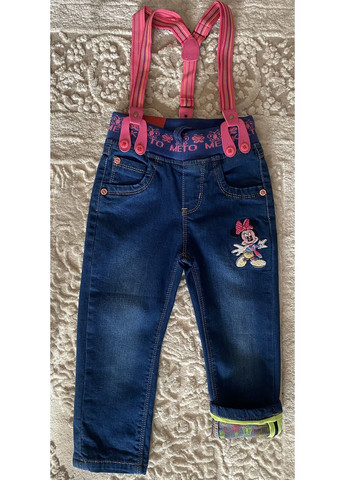 Комбинированные демисезонные джинсы для девочки на резинке 92-122 No Brand