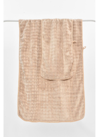 Набор однотонных полотенец из микрофибры банное+для лица светло-бежевого цвета Let's Shop однотонный светло-бежевый