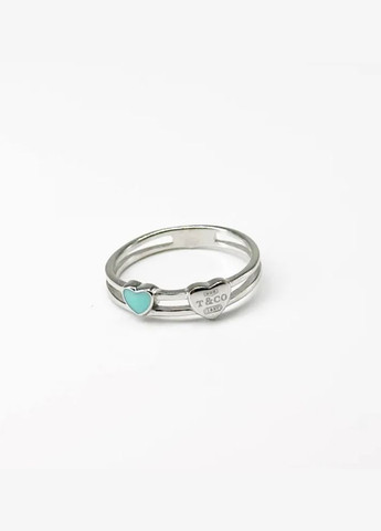 Срібна каблучка без каменів Серце з Емаллю 16.5 розмір срібло 925 проби Родоване к23/1029 No Brand (313452964)