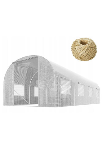 Садова теплиця з вікнами 9m2 Біла = 450х200х200 см (4972-A) Plonos (316390367)