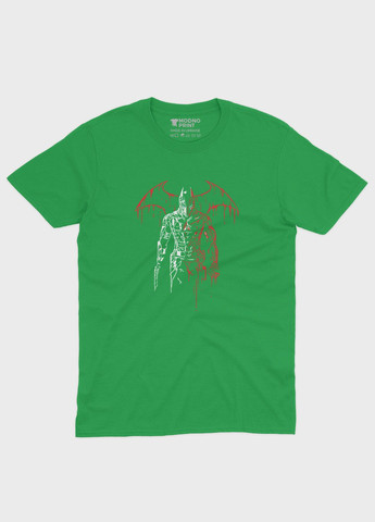 Зеленая демисезонная футболка для мальчика с принтом супергероя - бэтмен (ts001-1-keg-006-003-003-b) Modno