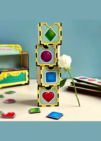 Дерев'яна настільна гра "Фігури" (ПСД072) PSD072 сортер-комодик Ubumblebees (302385521)