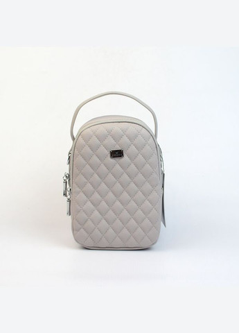 Сіра маленька жіноча вертикальна стьобана міні сумка крос боді для телефону Alex&Mia (338182408)