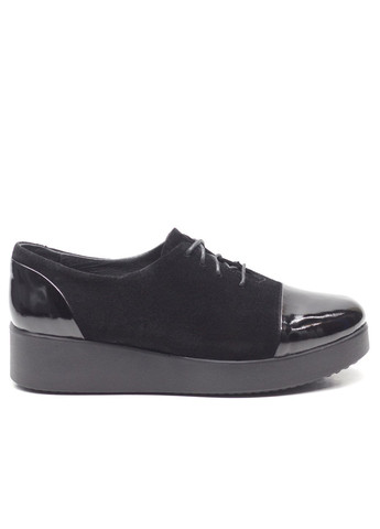 No Brand Туфли женские из натуральной замши черной и лакированной кожи. черный з натуральная замша, натуральная кожа, — демисезон (366817373)