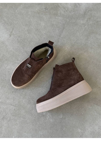 Зимние зимние ботинки No Brand из натуральной замши