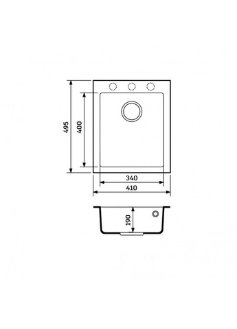 Кухонна мийка граніт 41*50 см BOARD Adamant (372472543)