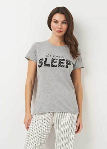 Серая всесезон пижама футболка + брюки Carla Mara