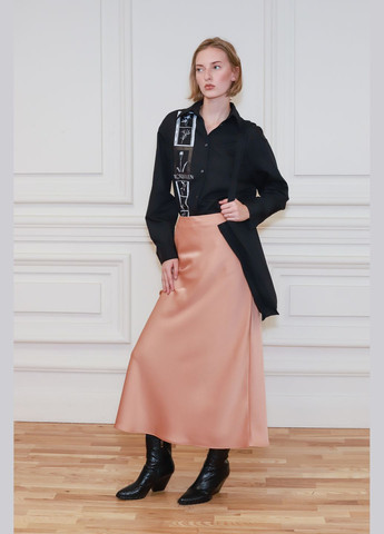 Бежевая кэжуал, вечерний бежевая атласная юбка меди длины айден Dolcedonna