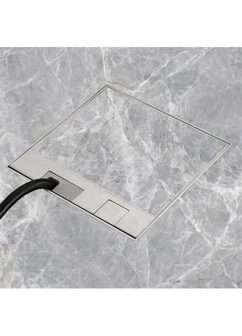 Розетковий люк підлоговий чорний, вбудований невидимий прихованого монтажу, пустий корпус на 2 модулі (без розеток) для Livolo (370985019)