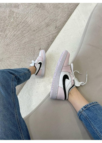 КРОССОВКИ ЖЕНСКИЕ NIKE AIR JORDAN RETRO 1 LOW PINK BLACK НАЙК АИР ДЖОРДАН No Brand розовые демисезоны (368855091)