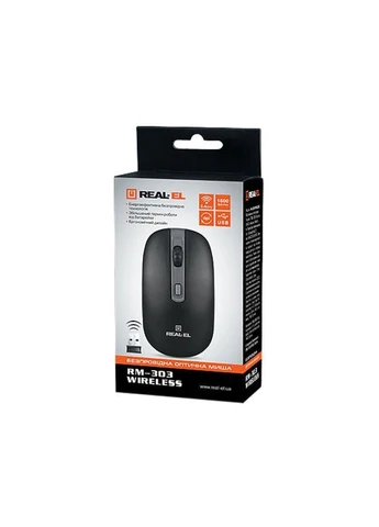 Миша бездротова RM-301 Wireless Black, оптичний сенсор, радіус дії 10 м Real-El (342399423)