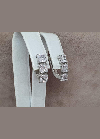 Срібні сережки ТРІО з фіанітами. 2973/9Р-CZ AGNI (323641014)