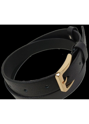 Женский кожаный ремень с золотистой пряжкой Skipper (369960192)