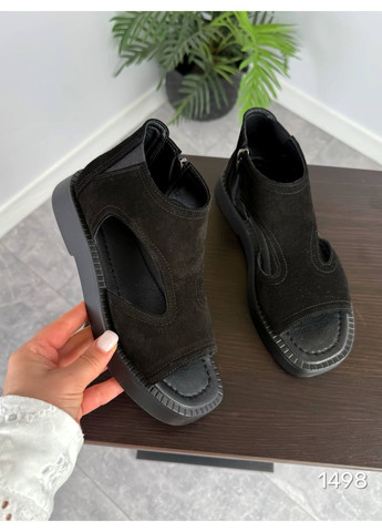 Черные стильные женские босоножки No Brand на молнии