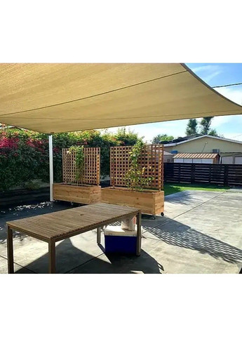 Тент навіс затінюючий квадратний 3х3м Сітка (Бежевий) No Brand (332637287)