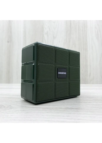 Портативна колонка BR16 5 Вт 1200 mAh Bluetooth 5.1 AUX USB FM Темно-зелений пластиковий корпус Borofone (380859360)