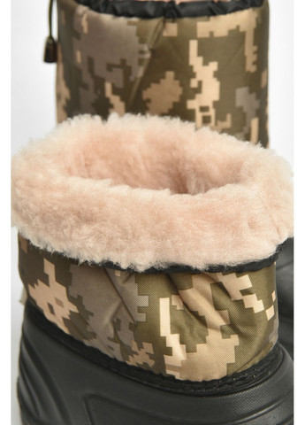 Черные дутики детские на меху черного цвета Let's Shop на липучке