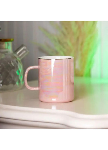 Чашка фарфоровая Glaze 420мл в зеркальной глазури HPCYM0763P Happy Life (370974376)