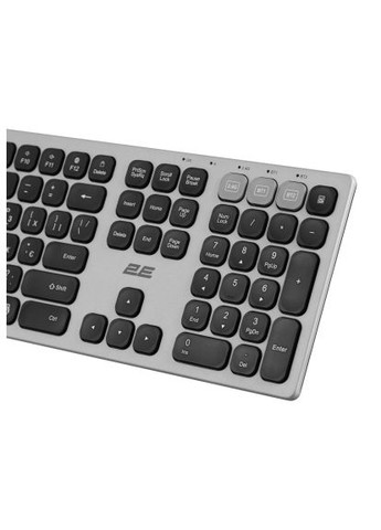 Клавиатура (-KS270WBGR_UA) 2E KS270 109key Wireless UA Grey/Black (364660095)