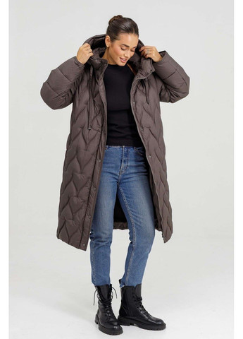 Коричнева зимня пальто жіноче plus size Snow Owl