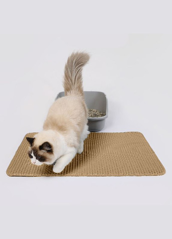 Двошаровий килимок DT856 Sand 40*50 для котячого туалету з пісочним фільтром нековзний 1 шт. Lesko (336200900)